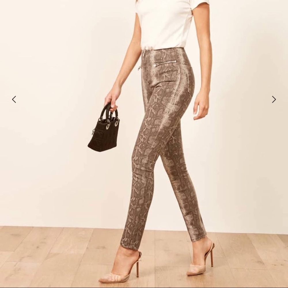 Reformation Snake Print Jeans, size 25